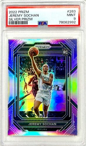 2022-23 Jeremy Sochan Panini Silver Holo Prizm RC PSA 9 (Only 39 10s) Spurs #263 - Picture 1 of 4