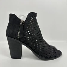 Portland Boot Company Emma  Faux Leather Ankle Boot Heel Double Zip Women 7.5 M