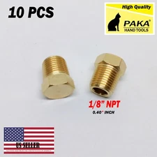 10 pc1/8 inch male NPT Cored Hex Head Plug Brass Pipe Fitting NPT fuel water ai