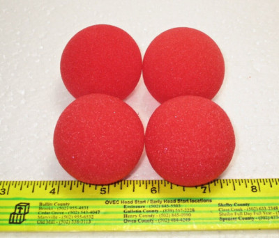 Sponge Balls 1.75'' Magic Trick - w/ 4-1.75'' Red Balls Production Close Up Street