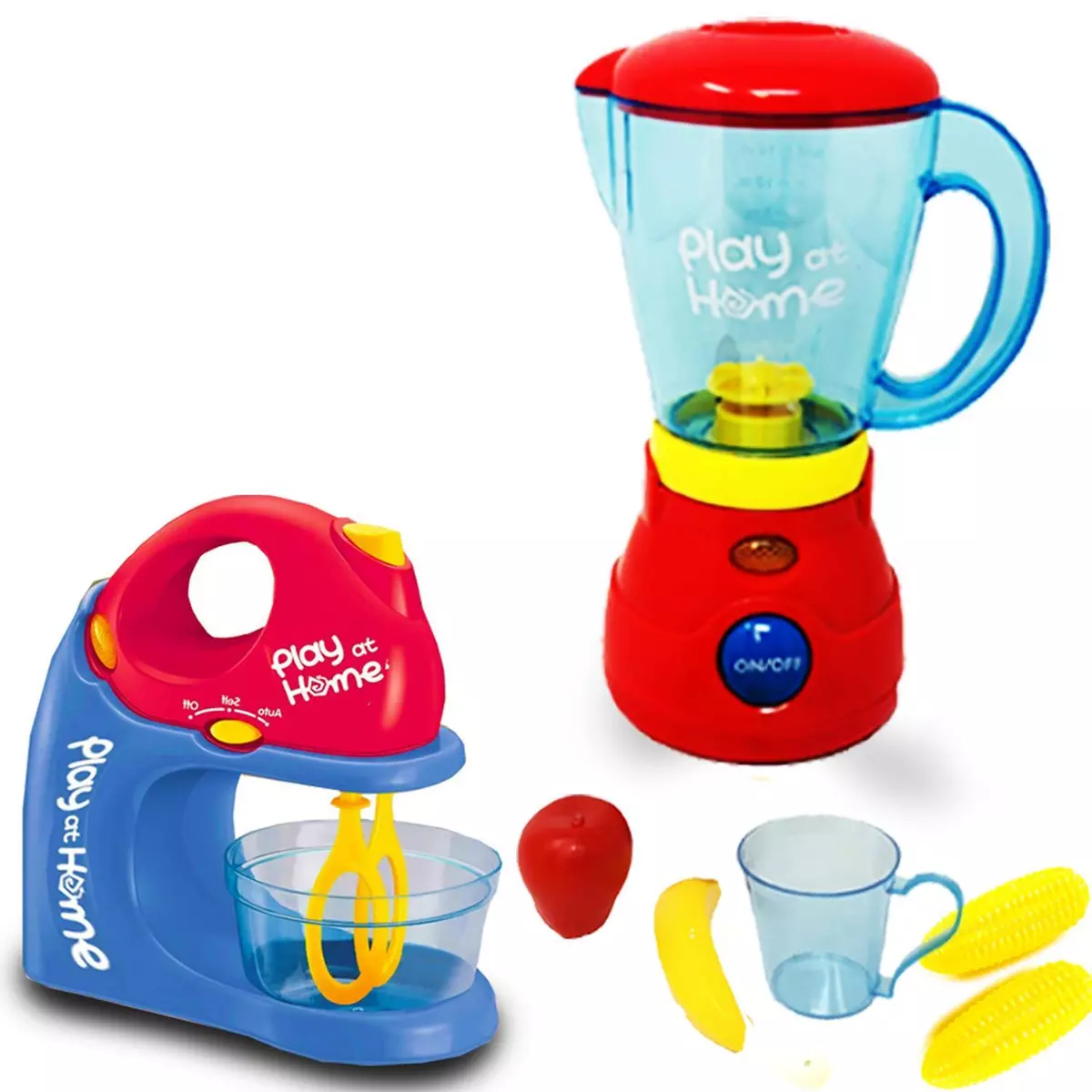 Pretend 2 in 1 Juicer Blender Mixer Toy kids Real Working kitchen Appliances