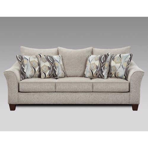 Roundhill Furniture Camero Fabric Pillowback Sofa Grey Modern
