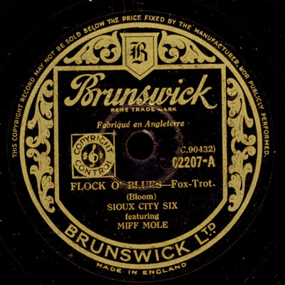 SIOUX CITY SIX feat. MIFF MOLE  Flock o' Blues / I'm glad  Schellackplatte X2992
