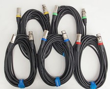 10m microphone cable XLR DMX cable OFC copper 5 pieces each 10m long incl. Cable Hook and Loop