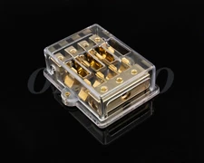 MAXI Fuse Distribution Block Gold 3x4 AWG In & 4x8 AWG Out for CAR/MARINE