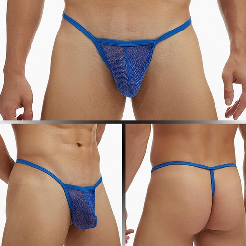 Herren Gay Sexy durchsichtige Netz Tangas niedrig tailliert Gstring Beutel Unterwäsche T-Back - Bild 32 von 38