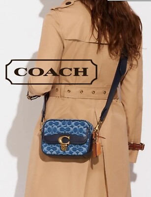 バッグ COACH Denim Camera Bag Blue Leather Coach Studio Camera Bag Signature Denim unisex | eBay