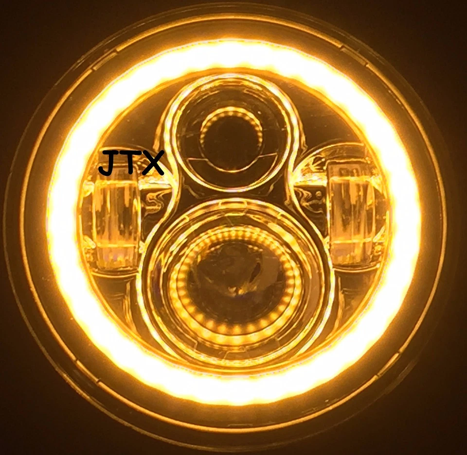 7"Headlights WHITE Halo Flashes AMBER Valiant Chrysler Charger VK CJ Regal Hemi - image 2 of 4