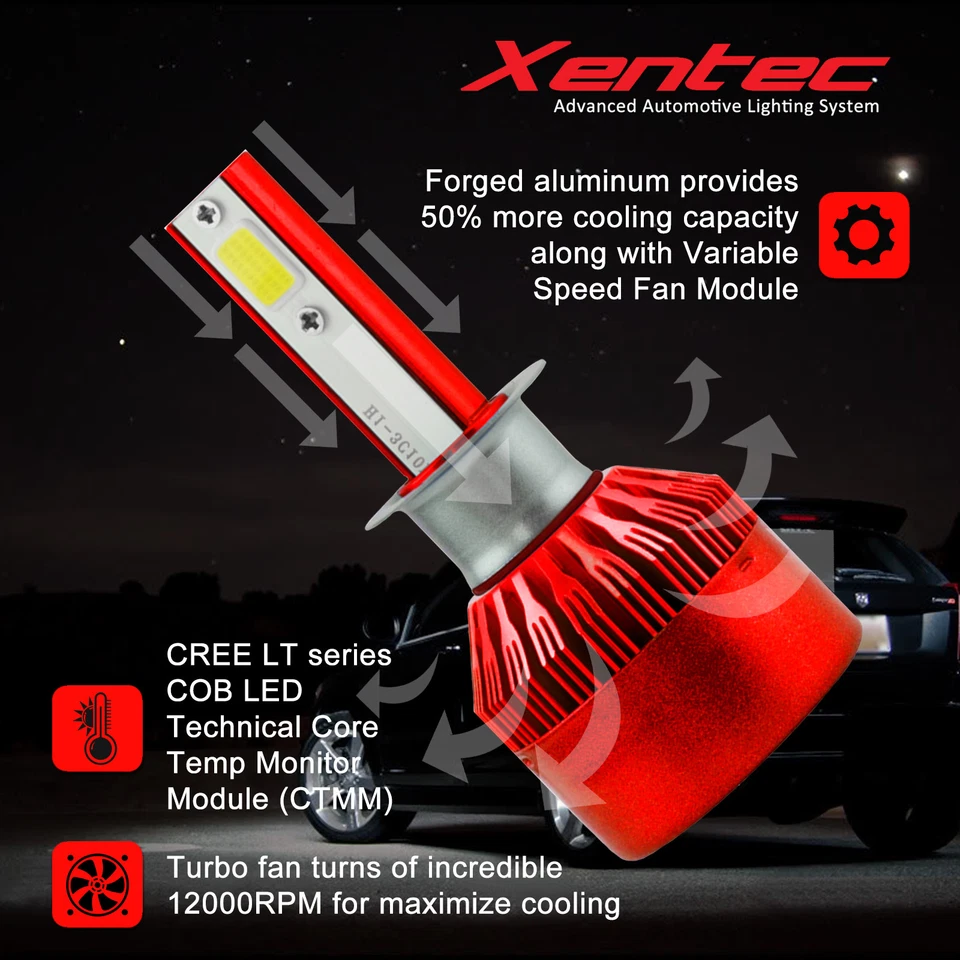 Kit de luces antiniebla LED H11 H8 H9 para RVR Mitsubishi Outlander Eclipse Endeavor Xentec Foto 2 de 4