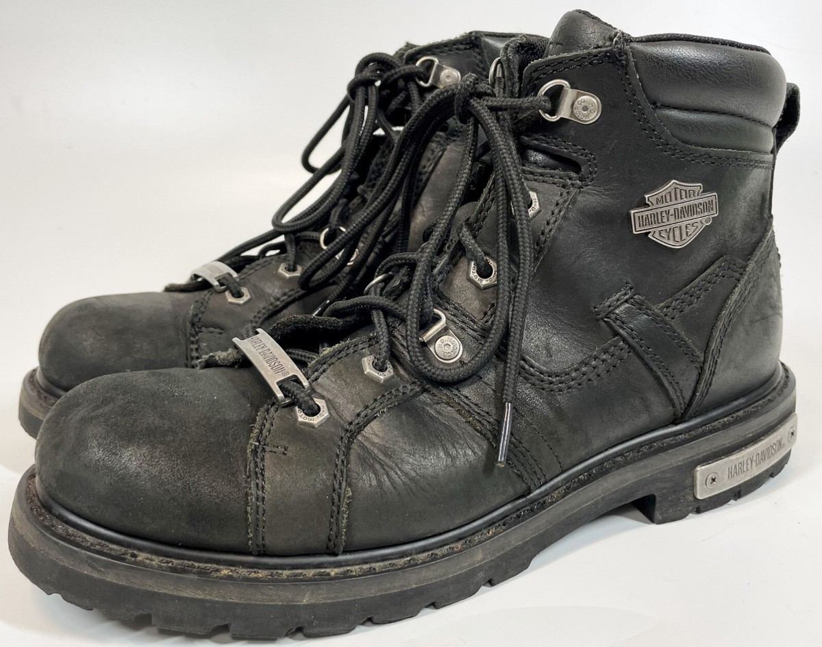 Harley-Davidson Ruskin Black Leather Lace-Up Motorcycle Boots Mens Size 11.5 M Amazon.com | Harley-Davidson Men main image 3