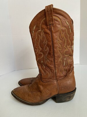 Tony Lama Cowboy Boots Mens Western Shoes Tan Brown Smooth  display picture 1