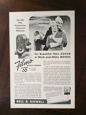 1937 vintage original ad Bell  Howell Filmo Movie Camera Only 55 
