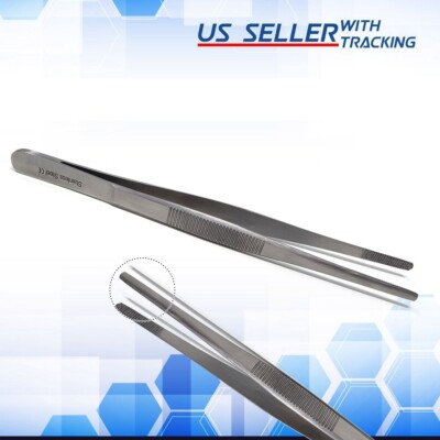Jewelry Making Repair Tweezers Blunt Serrated Multipurpose Stainless Steel 5.5''