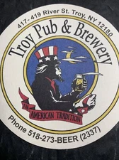Craft Beer Coaster Troy Pub & Brewery New York Uncle Sam Patriotic