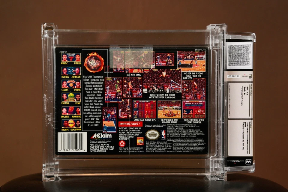 NBA Jam T.E. WATA 9.6 A+ Factory Sealed SNES Super Nintendo New Unopened VGA - Image 2 of 2