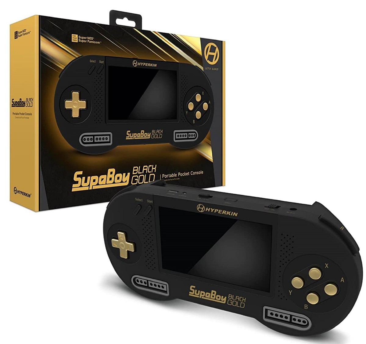 HYPERKIN SUPABOY BLACK GOLD スパボーイ Hyperkin SupaBoy Portable Pocket BlackGold Console for sale