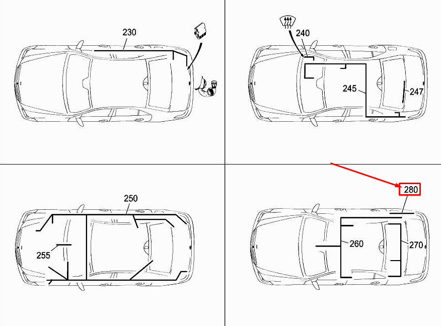 Faisceau de câbles de prise arrière MERCEDES-BENZ S W222 A2225402333