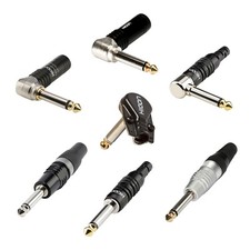 Conector jack HICON 6,3mm 2 polos punta dorada | recto o en ángulo