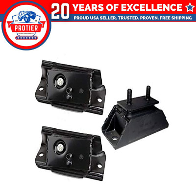 Fits 1994-1996 Ford Bronco 5.8L 4WD Engine Motor & Trans Mount Set 3pcs