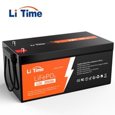 Litime 12V 300Ah LiFePO4 Lithium Battery 3840Wh Built-in 200A BMS For RV Solar