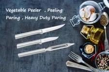 Rada 3 pc Set Vegetable Peeler, Peeling Paring & Heavy Duty Paring (Slvr Handle)