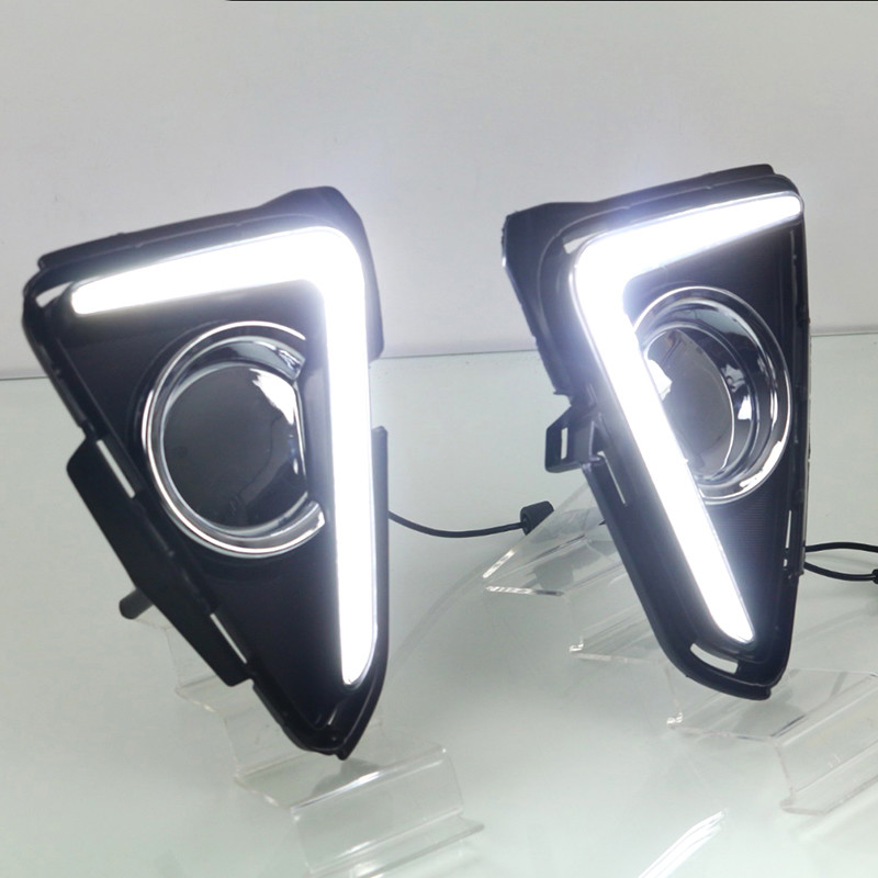 2016 2017 2018 For Toyota RAV4 Plastic Front Fog Light DRL Daytime