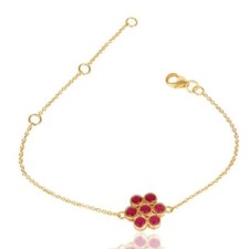 Red Zircon Gemstone 925 Silver Adjustable Designer Bracelet Women's Gift Jewelry