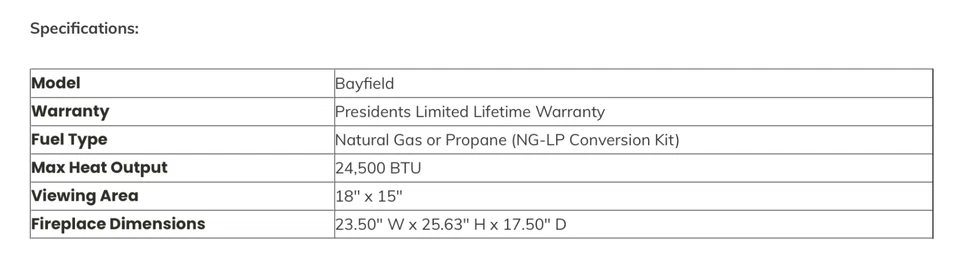 Estufa Napoleon Bayfield Direct Vent NG, blanca, milivoltios, GDS25NW-1 Foto 2 de 4