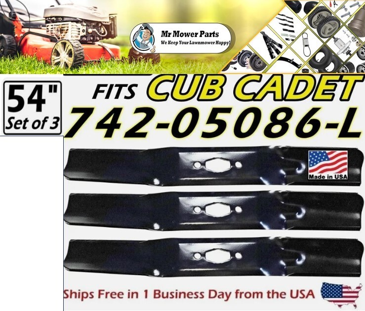 COPPERHEAD 3PK 54" MTD CUB CADET BLADES 742P05086L, 74205086 FITS "S