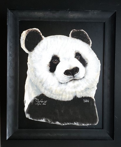JORDAN KIM Original Signed Mixed Media Collage PANDA San Diego Zoo & Safari Park