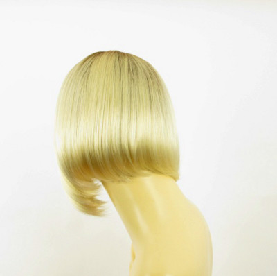 Perruque Femme Courte Blonde Mèches Racines Foncées - Marque Brandy YS, Synthétique, Neuve