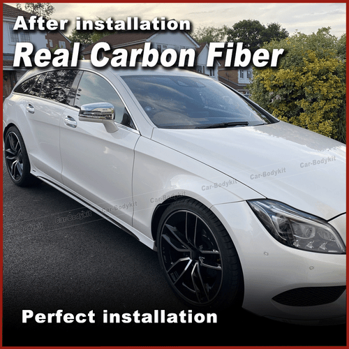 Para Benz C218 Sport CLS400 CLS63 AMG carbono faldones laterales Side Skirts enfoque - Imagen 2 de 12