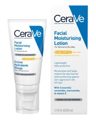CERAVE FACIAL MOISTURISING LOTION AM SPF50 52ML for Normal To Dry Skin