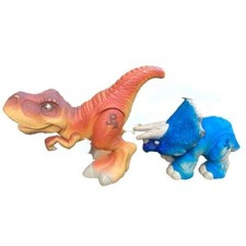 Vintage 2000s Jurassic Park Jr Blue Triceratops Playskool Hasbro Dinosaur