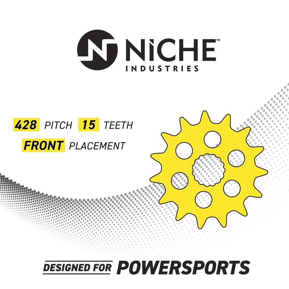 NICHE 428 15 Tooth Front Drive Sprocket for Yamaha YZ125 YZ80 DT175 DT125 - Image 3 of 4