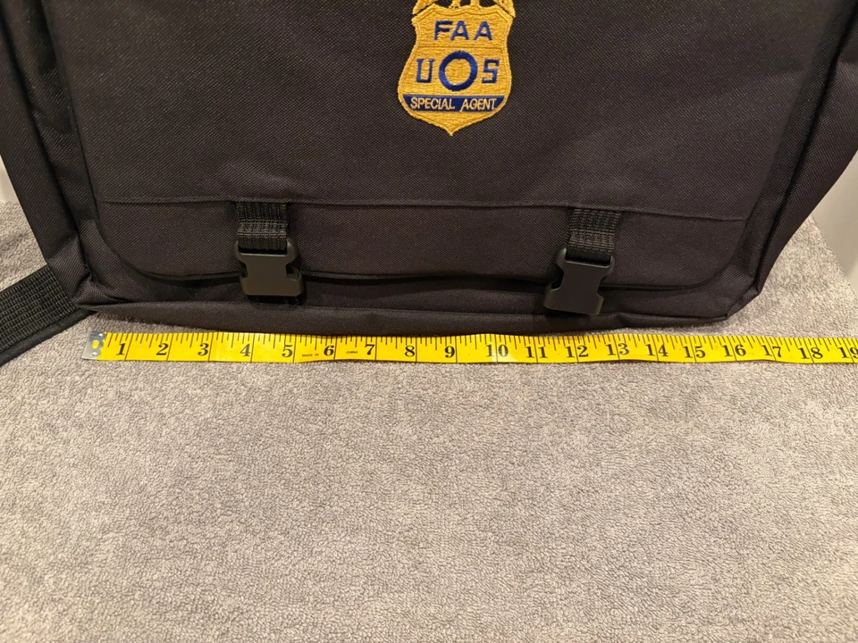 Bolsa de mensajero negra con insignia de agente especial de la FAA de la Administración Federal de Aviación Foto 3 de 4
