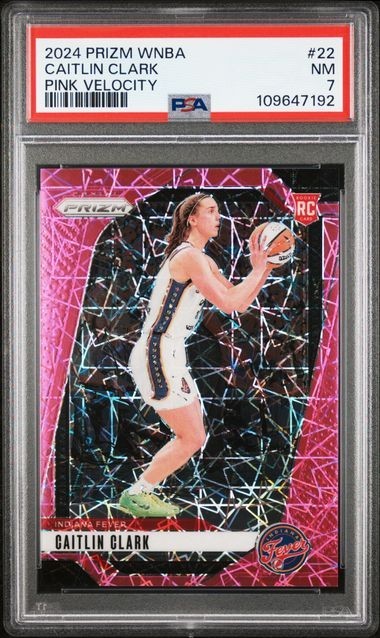 2024 WNBA Prizm Caitlin Clark #22 RC Pink Velocity /79 PSA 7