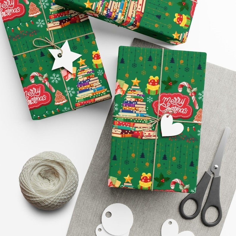 Set, Literary Themed Holiday Gift Wrap