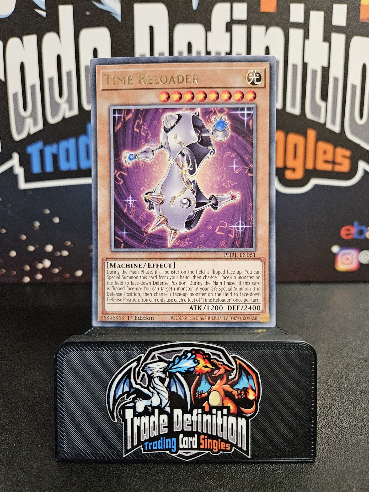 PHRE-EN051 Time Reloader : Rare 1st Edition Mint YuGiOh Card