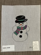 Handpainted Needlepoint Canvas Julia Sparkle Snowman Read Description