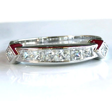 Art Deco Anniversary Ring Size 8 9 11 12 Silver Rhodium Plated Cubic Zirconia