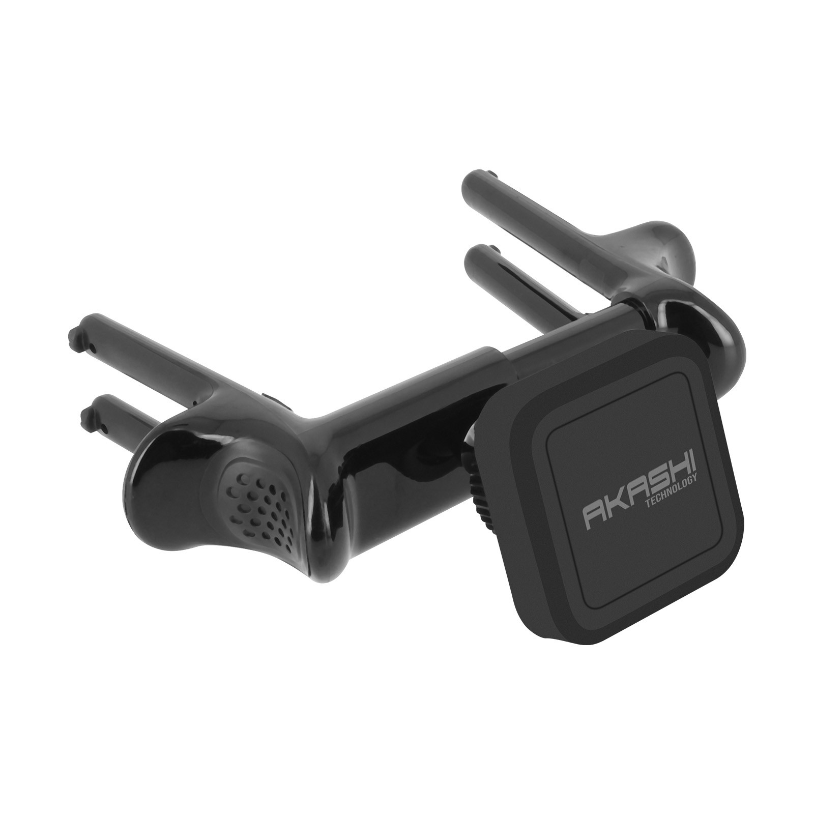 Support smartphone pour grille ronde Akashi fixation magnétique stable noire
