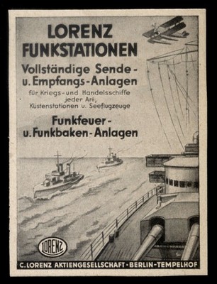 Alte Werbung 1941 LORENZ FUNKSTATIONEN Sende-Empfangs-Funkfeuer-Baken Anlagen