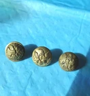 THREE CIVIL WAR CUFF BUTTONS. A STAFF, TWO INFANTRY I's