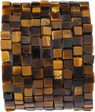 Natural Yellow Tiger Eye Square Stone Beads 4x4mm 4x4mm,