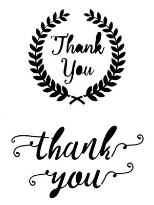 Really Great Stencils, Thank You 1, 5.9x8'', Card Front, Frame, Thanks, Script