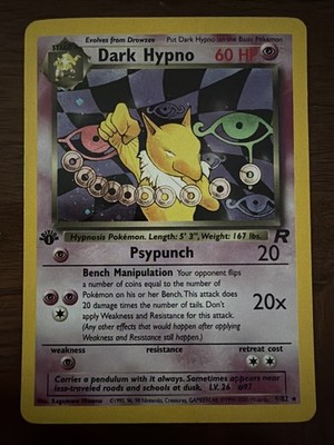 Pokémon Dark Hypno Holo Rare TCG Card 1st Edition 9/82