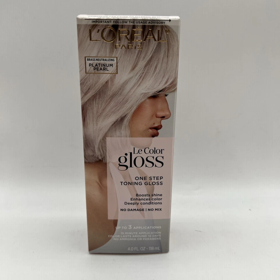 L'Oreal Paris Le Color Brillo de Cabello Tonificante Un Paso Platino Perla Paquete de 4 Onzas 3 Foto 2 de 4