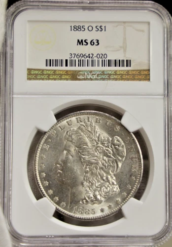 1885 O US Morgan Silver Dollar $1 NGC MS63