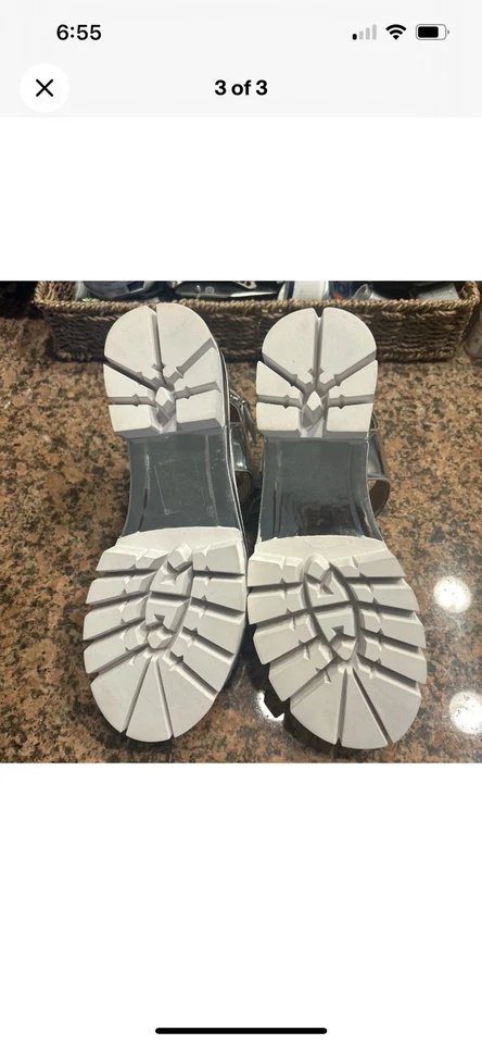 Sandalias metálicas Shellys London Dita plataforma plateada dos correas talla 6,5 $119,99 Foto 3 de 4